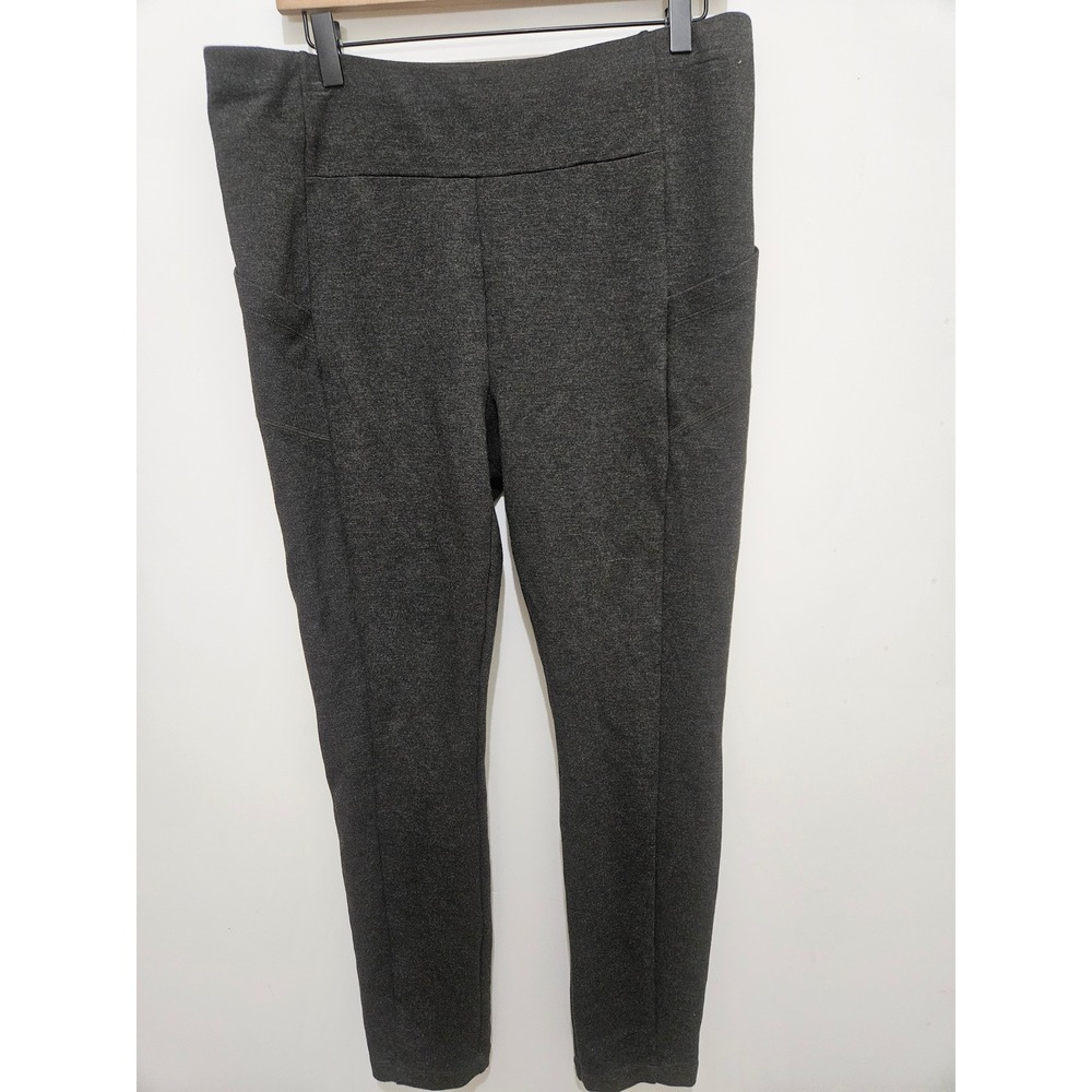 Cabi Performance Leggings Charcoal Gray High Rise Side Pockets 4141 Womens Large